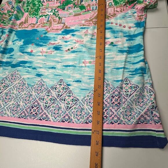 Talbots Top Womens 3X Pink Short Sleeve Tropical Resort Preppy Stretch Comfort - Picture 11 of 13